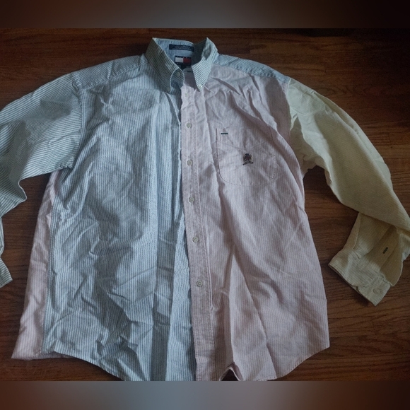 Tommy Hilfiger Other - Vintage Tommy Hilfiger Button Down Shirt Stripe Color Block 1990's Men Sz L. (A)